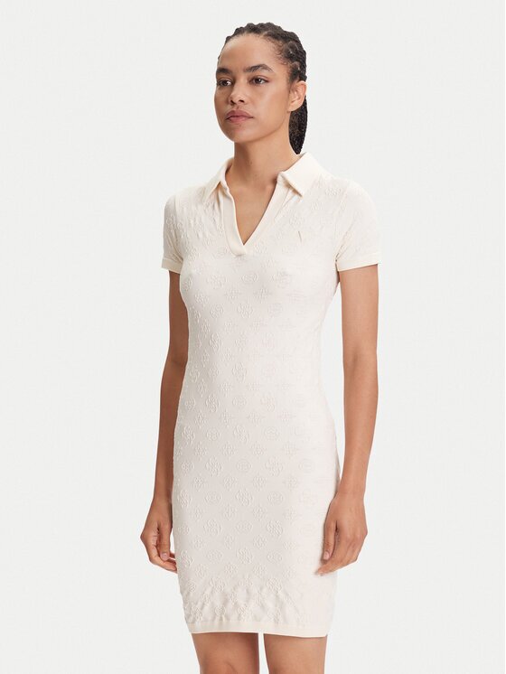 GUESS Rochie de zi V5YK05 Z3OA0 Écru Regular Fit