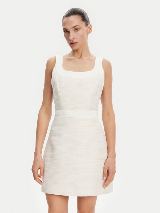 GUESS Rochie de zi W5GK77 WH610 Écru Slim Fit