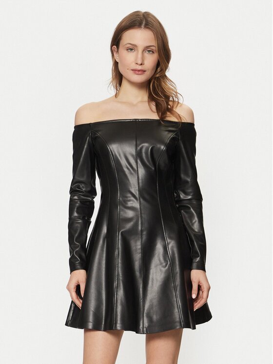 GUESS Rochie din imitație de piele W5RK43 K8S30 Regular Fit