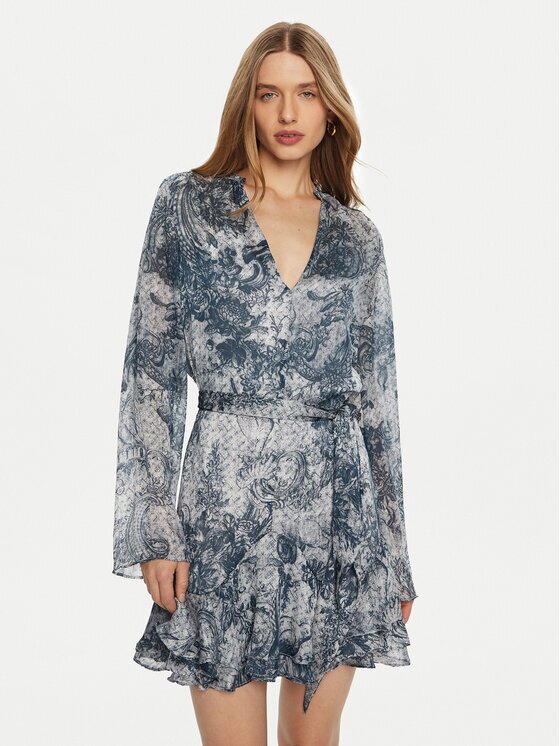 GUESS Rochie tip cămașă W5RK35 WDW82 Classic Fit