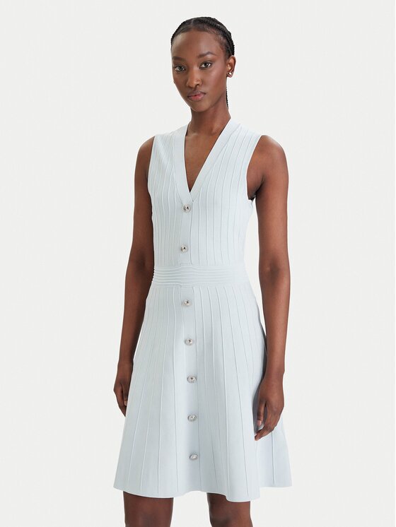 GUESS Rochie tricotată W6GK53 Z0658 Albastru celest Regular Fit
