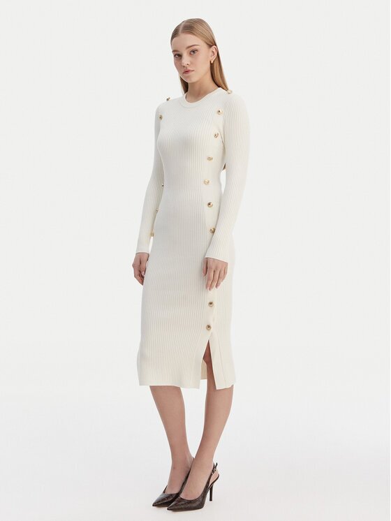 GUESS Rochie tricotată W6RK06 Z2YJ2 Écru Regular Fit