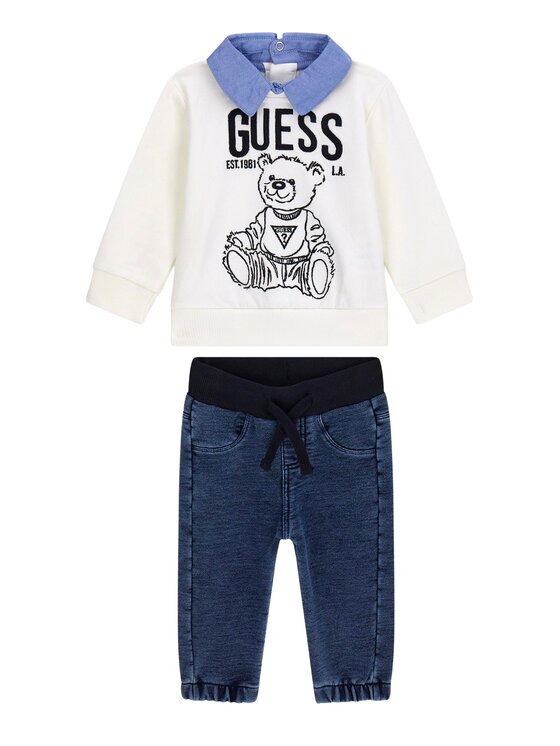 GUESS Set bluză și pantaloni din material I6RG02 KA6R4 Regular Fit