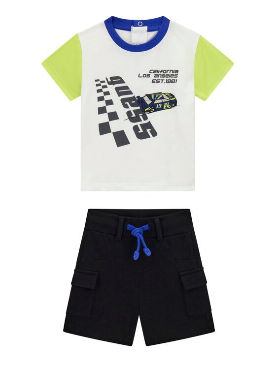 GUESS Set tricou și pantaloni scurți sport I6RG01 K8HM4 Regular Fit