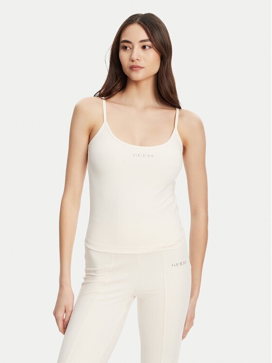 GUESS Top V5RP09 KCD02 Écru Regular Fit
