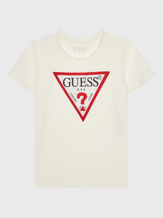 GUESS Tricou J2YI51 K6YW1 Écru Regular Fit
