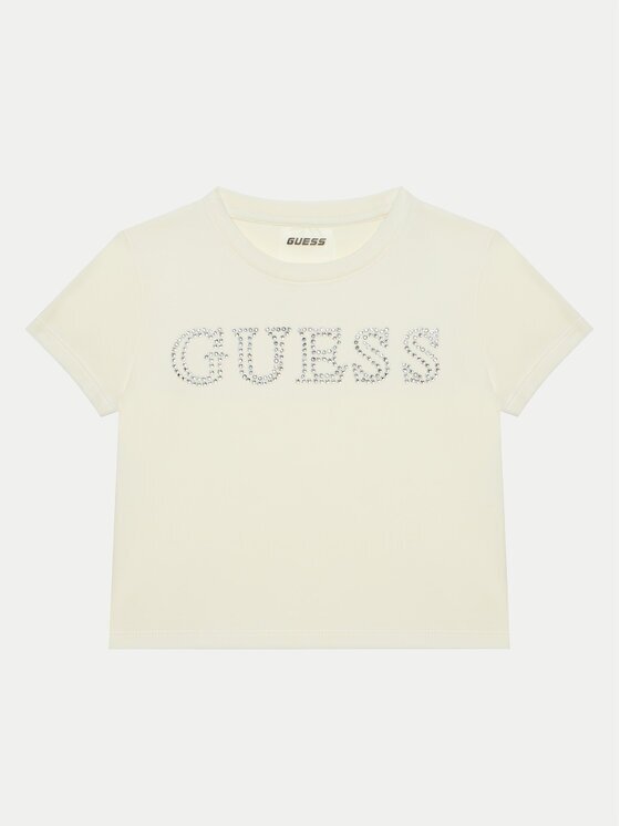 GUESS Tricou J4YI48 KBXI2 Écru Regular Fit