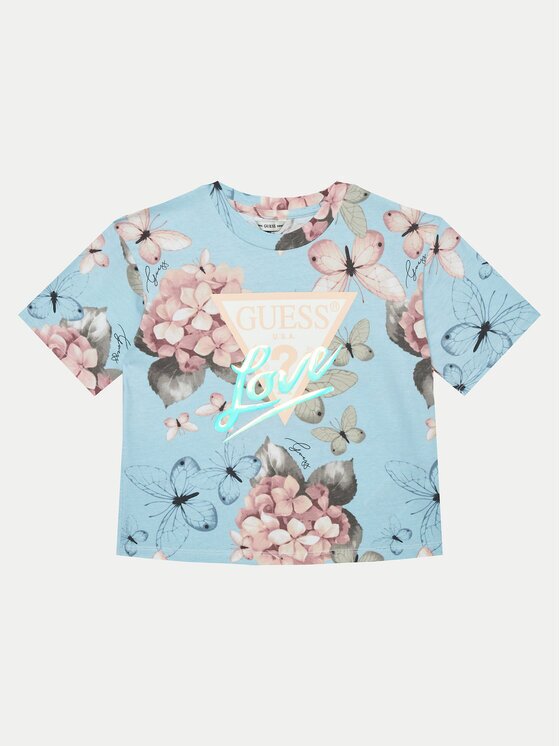 GUESS Tricou J5RI05 K6YW4 Albastru celest Boxy Fit