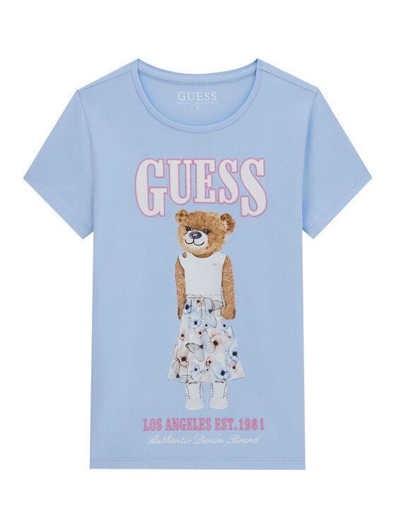 GUESS Tricou J6RI10 K6YW4 Albastru celest Regular Fit