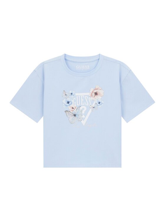 GUESS Tricou J6RI32 K6YW4 Albastru celest Regular Fit