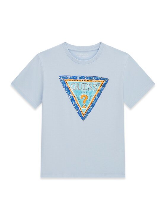 GUESS Tricou L6GI00 K8HM4 Albastru celest Regular Fit