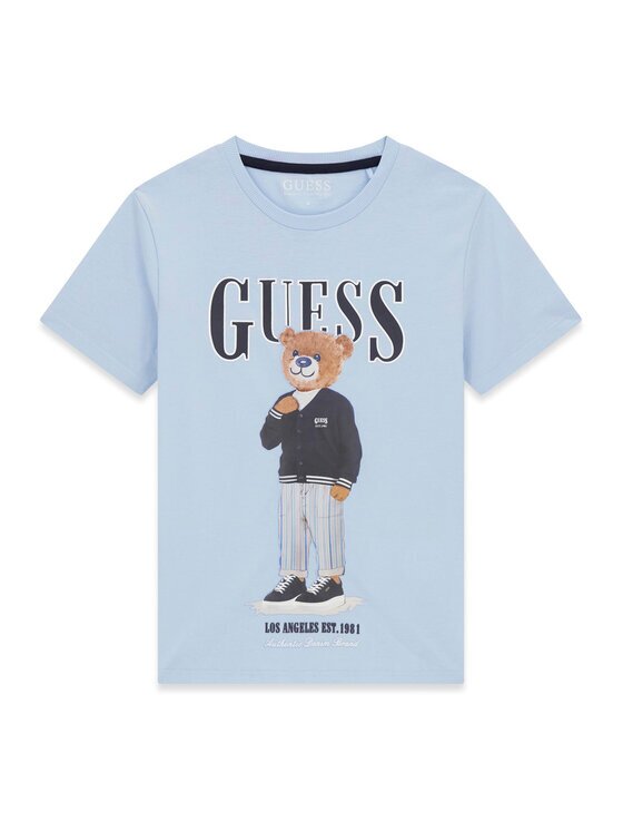 GUESS Tricou L6GI09 K8HM4 Albastru celest Regular Fit