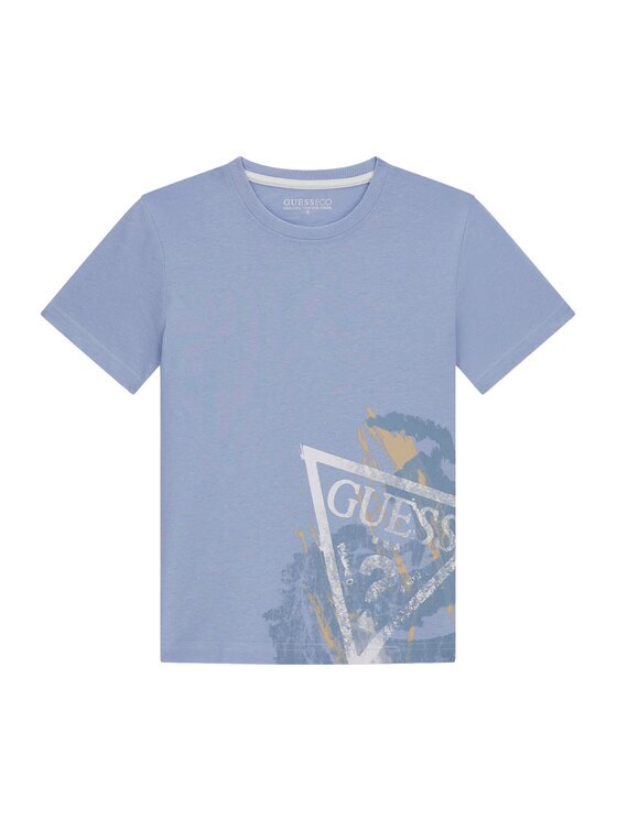 GUESS Tricou L6RI14 K8HM4 Albastru celest Regular Fit