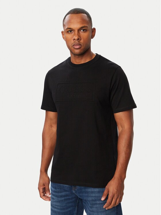 GUESS Tricou M6BI41 K6178 Negru Regular Fit