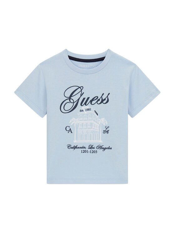 GUESS Tricou N6GI00 K8HM4 Albastru celest Regular Fit