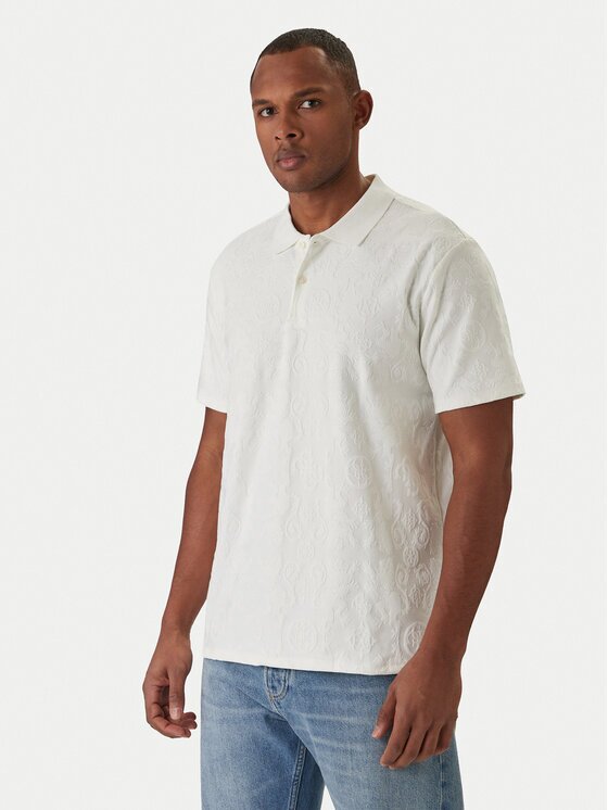 GUESS Tricou polo M6RP25 KCFE2 Écru Regular Fit