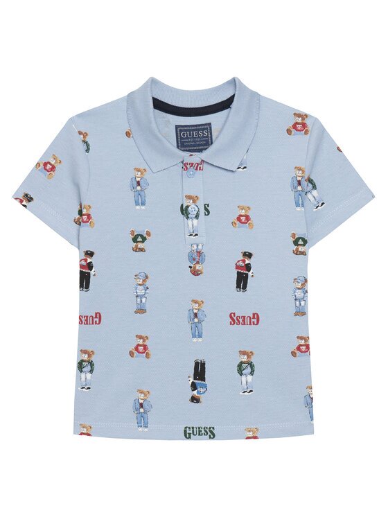 GUESS Tricou polo N6RP01 KBV51 Albastru celest Regular Fit
