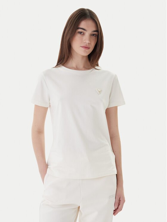 GUESS Tricou V4YI09 J1314 Écru Oversize