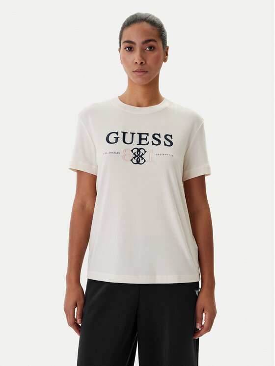 GUESS Tricou V6RI13 KD772 Écru Regular Fit