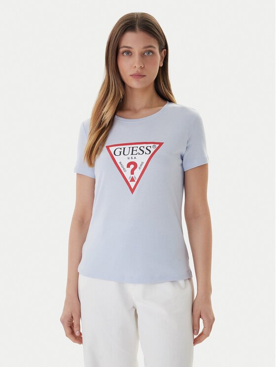 GUESS Tricou W1YI1B I3Z14 Albastru celest Regular Fit