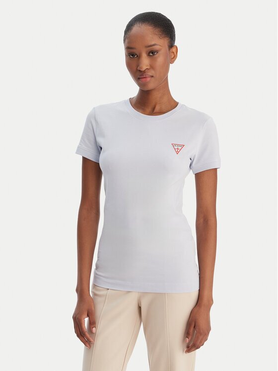 GUESS Tricou W2YI44 J1314 Albastru celest Regular Fit
