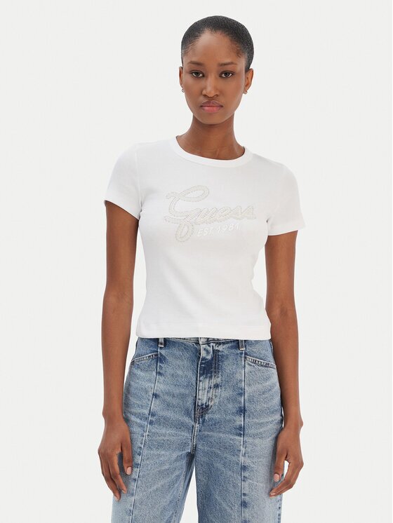 GUESS Tricou W6RI22 KA0H1 Slim Fit