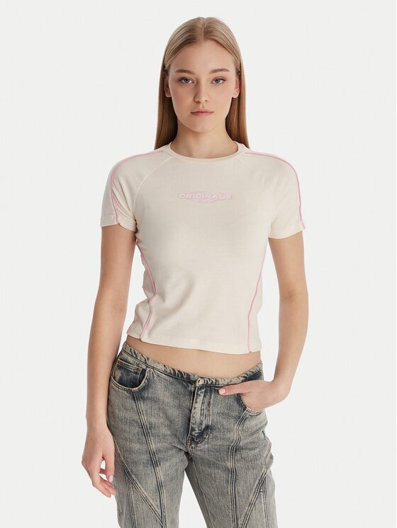 GUESS Tricou W6RI39 KCBF1 Écru Regular Fit