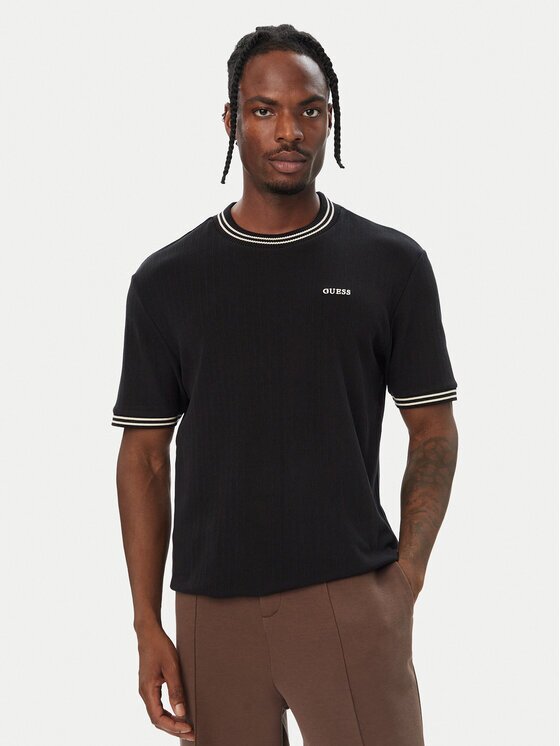 GUESS Tricou Z6BI02 K6531 Negru Regular Fit