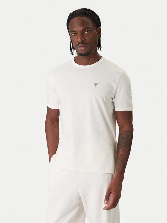 GUESS Tricou Z6RI07 J1314 Écru Regular Fit