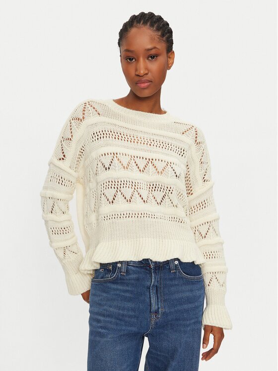 Haveone Pulover MEV-M119 Écru Regular Fit