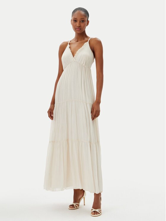 Haveone Rochie de vară AFF-N011 Écru Loose Fit