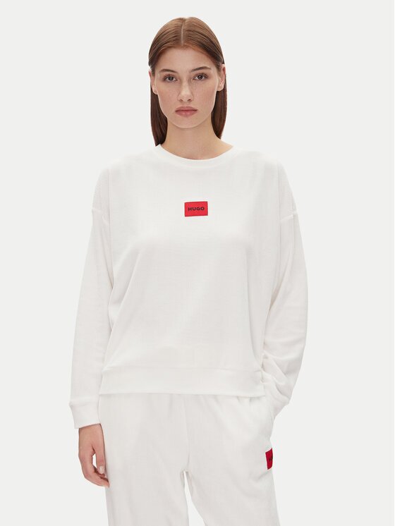 Hugo Bluză Neve_Sweatshirt 50531686 Écru Relaxed Fit