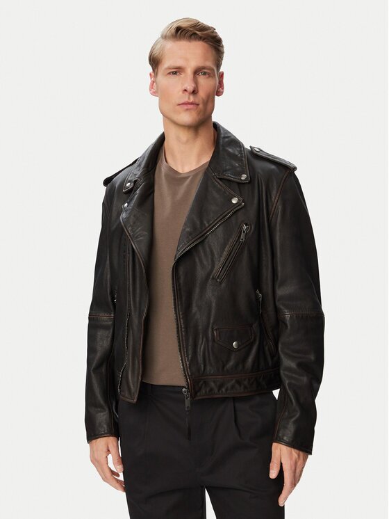 Hugo Geacă de piele 50564071 Regular Fit