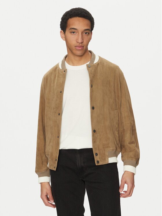 Hugo Geacă de piele Ledam 50534326 Relaxed Fit