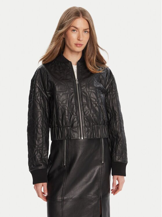 Hugo Geacă de piele Lesana 50542331 Relaxed Fit