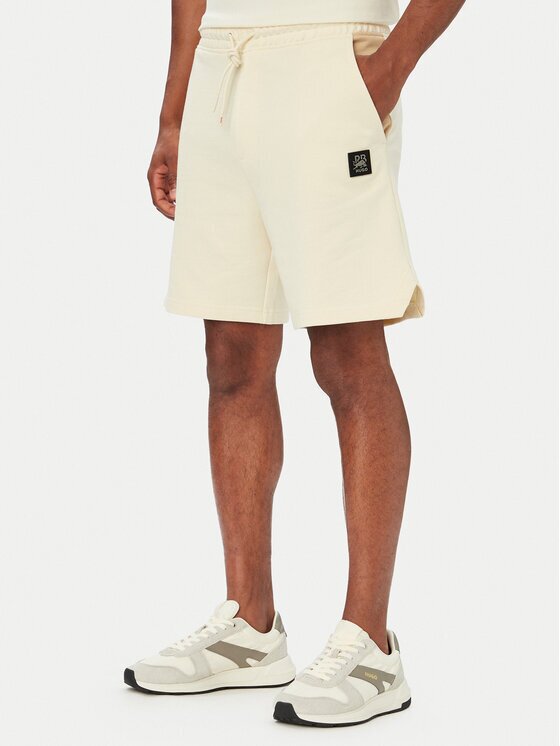 Hugo Pantalon scurți din material Despen_RB 50559712 Écru Relaxed Fit