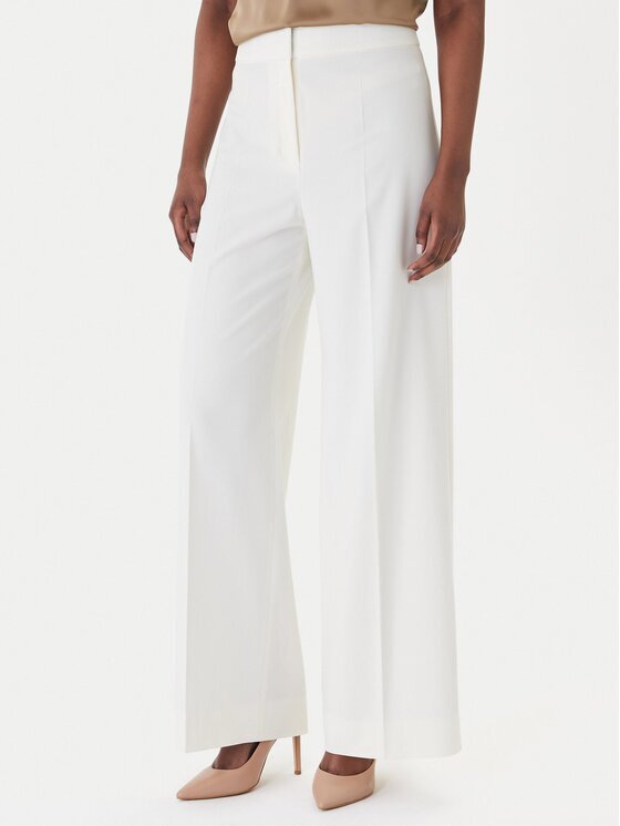 Hugo Pantaloni din material Huzili 50558131 Écru Wide Leg