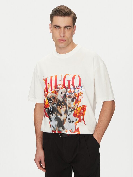 Hugo Tricou Dugie 50538259 Écru Oversize