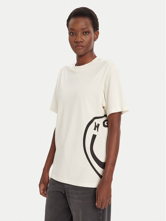 Hugo Tricou Vintage 50545053 Écru Loose Fit