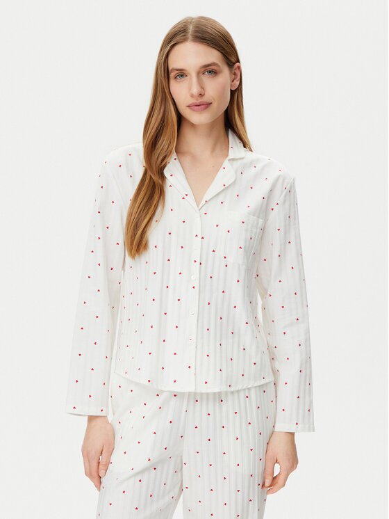 Hunkemoller Cămașă pijama Jacquard Hearts 301436 Relaxed Fit