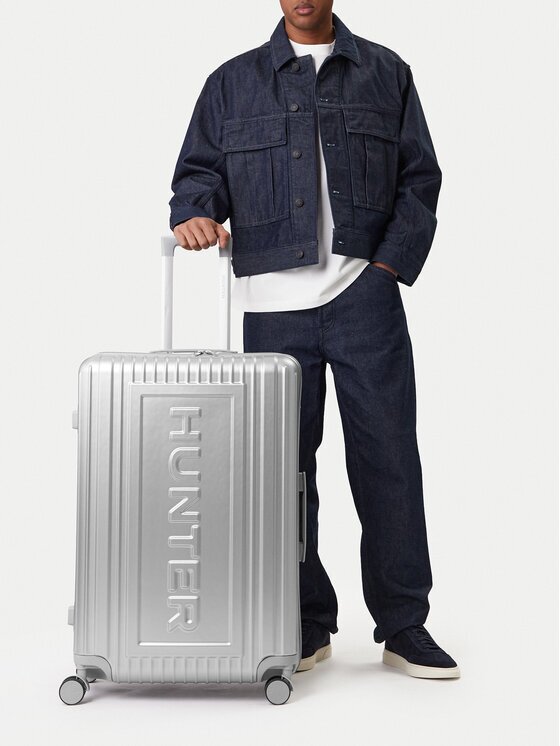 Hunter Valiză mare CEO--L-002-08-SILVER Argintiu