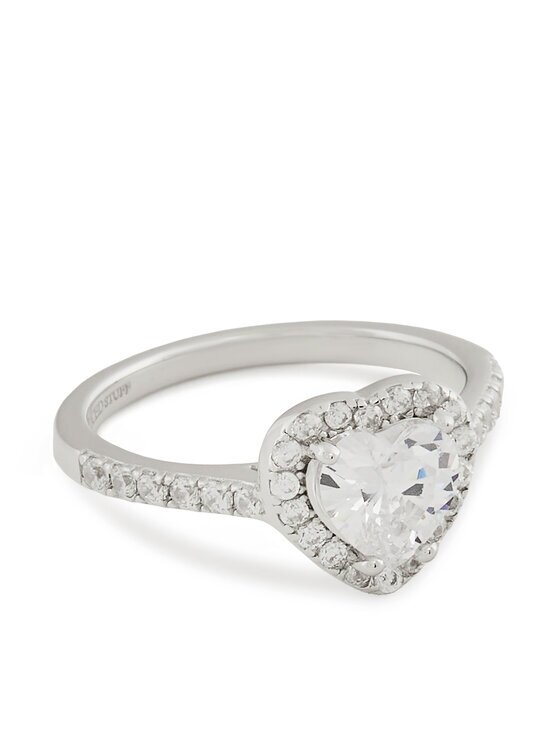 ICED STUFF Inel Heart Gem Aur alb