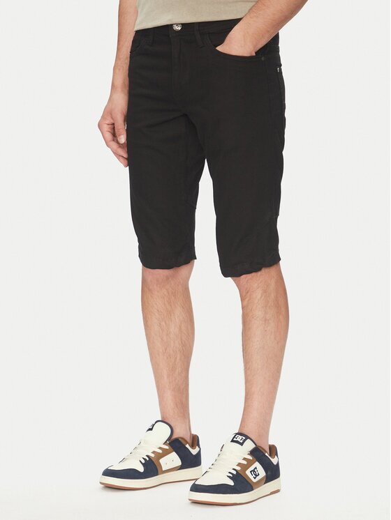 INDICODE Pantaloni scurți de blugi Kem 70-172 Negru Slim Fit