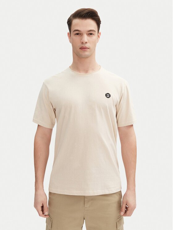 INDICODE Tricou Carlsin 41-121 Bej Regular Fit