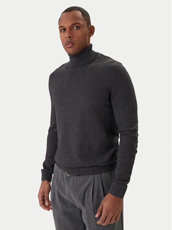Jack & Jones Bluză cu gât Emil Knit Roll 12157417 Regular Fit