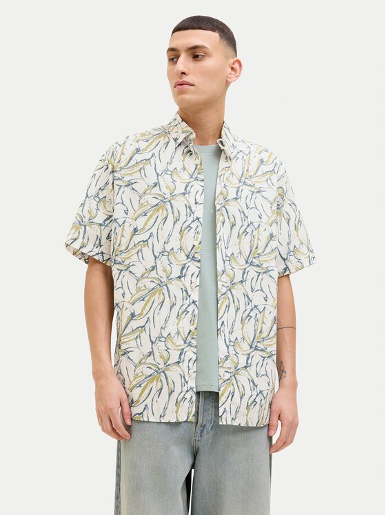 Jack & Jones Cămașă Joshua 12271089 Écru Wide Fit