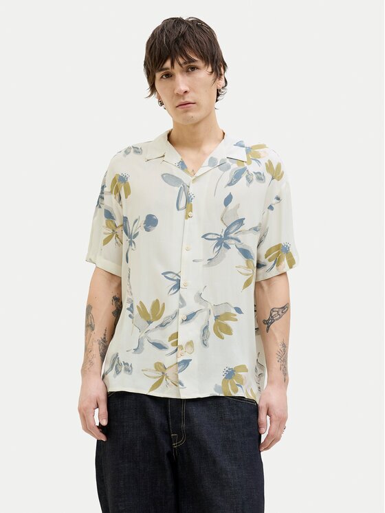 Jack & Jones Cămașă Luke 12271111 Écru Relaxed Fit