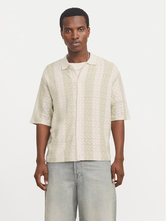 Jack & Jones Cămașă Tyler 12272863 Écru Loose Fit