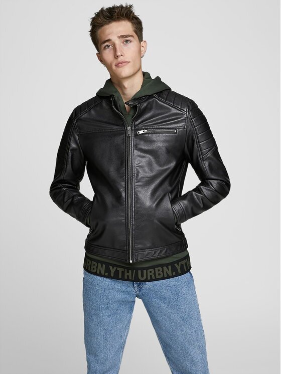 Jack & Jones Geacă din imitație de piele Rocky 12147218 Regular Fit