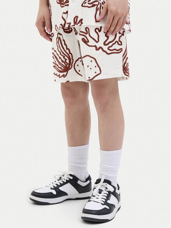 Jack & Jones Junior Pantalon scurți din material 12277599 Écru Relaxed Fit